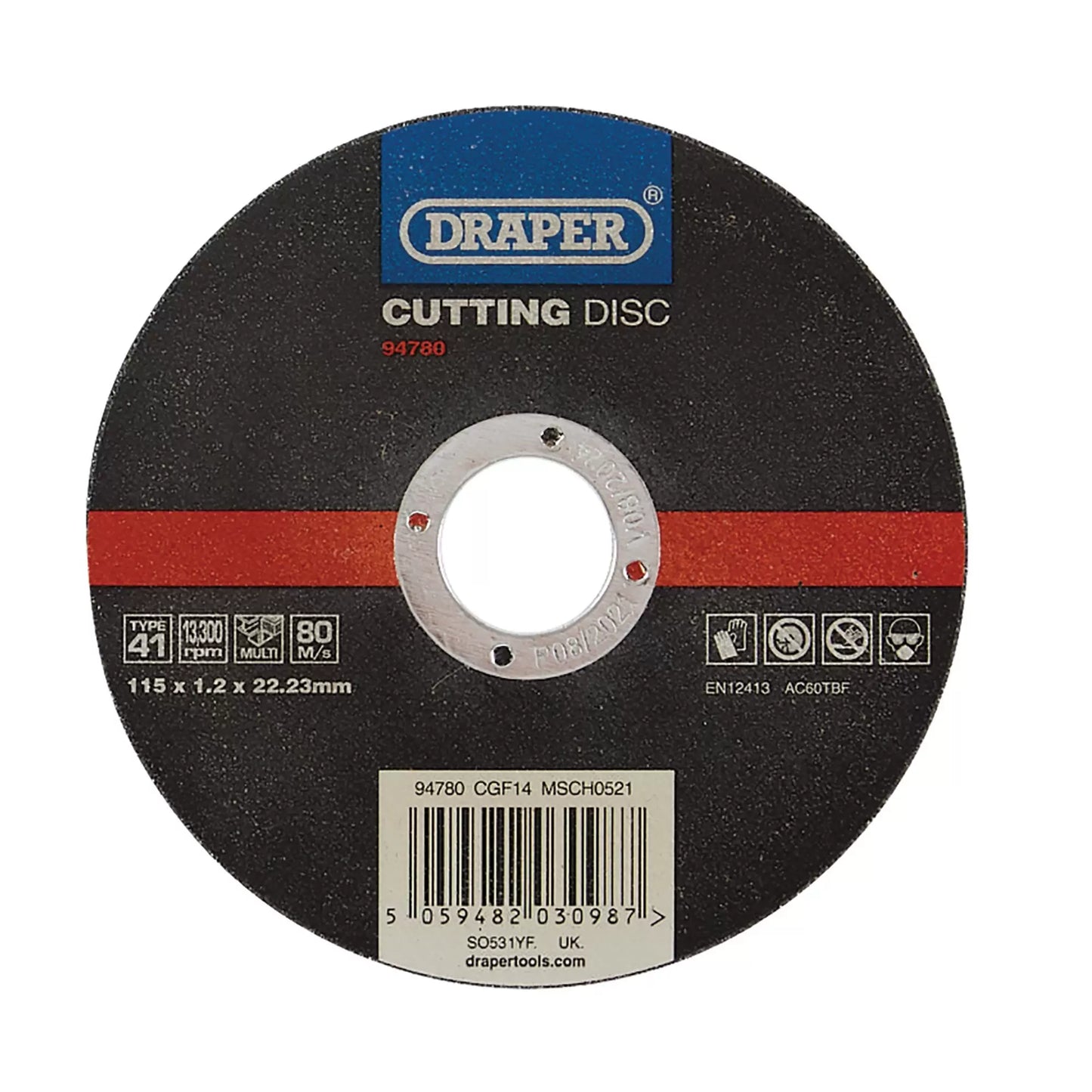 Draper Tools - 94780 - Multi-Purpose Cutting Disc, 115 x 1.2 x 22.23mm