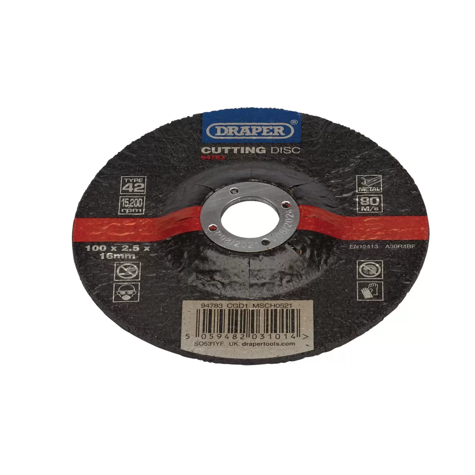 Draper Tools - 94783 - DPC Metal Cutting Disc, 100 x 2.5 x 16mm