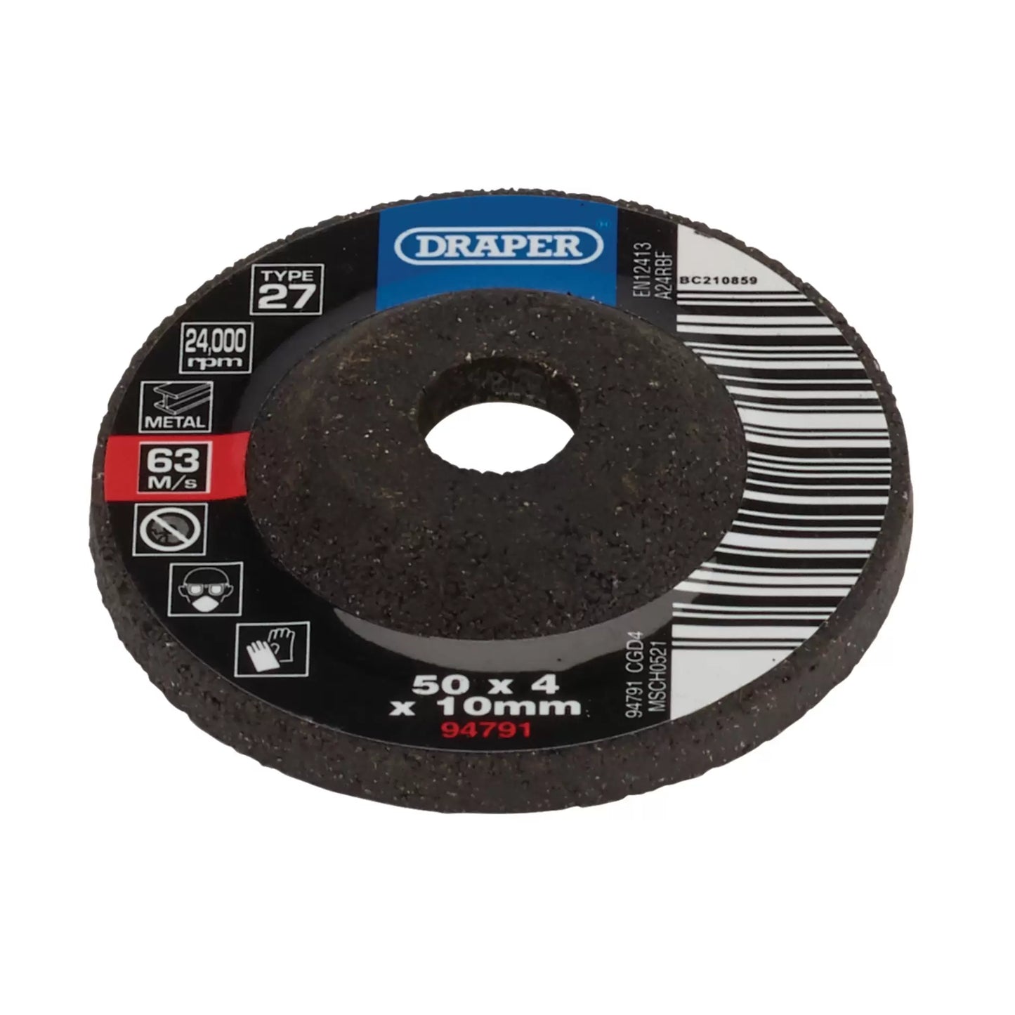 Draper Tools - 94791 - DPC Metal Grinding Disc, 50 x 4 x 10mm