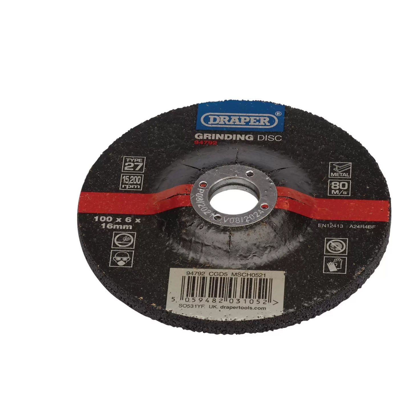 Draper Tools - 94792 - DPC Metal Grinding Disc, 100 x 6 x 16mm