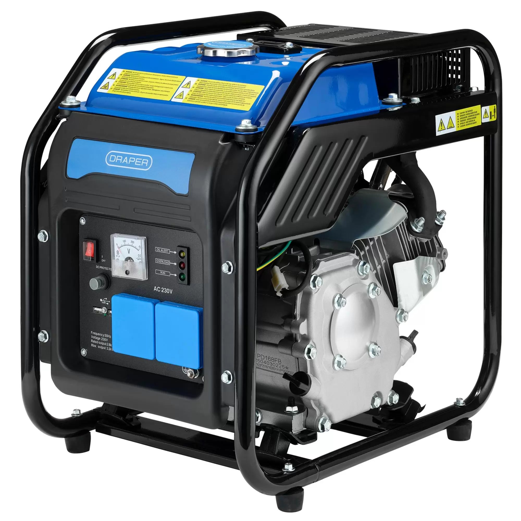 Draper Tools - 95204 - Petrol Open Frame Inverter Generator, 2800W