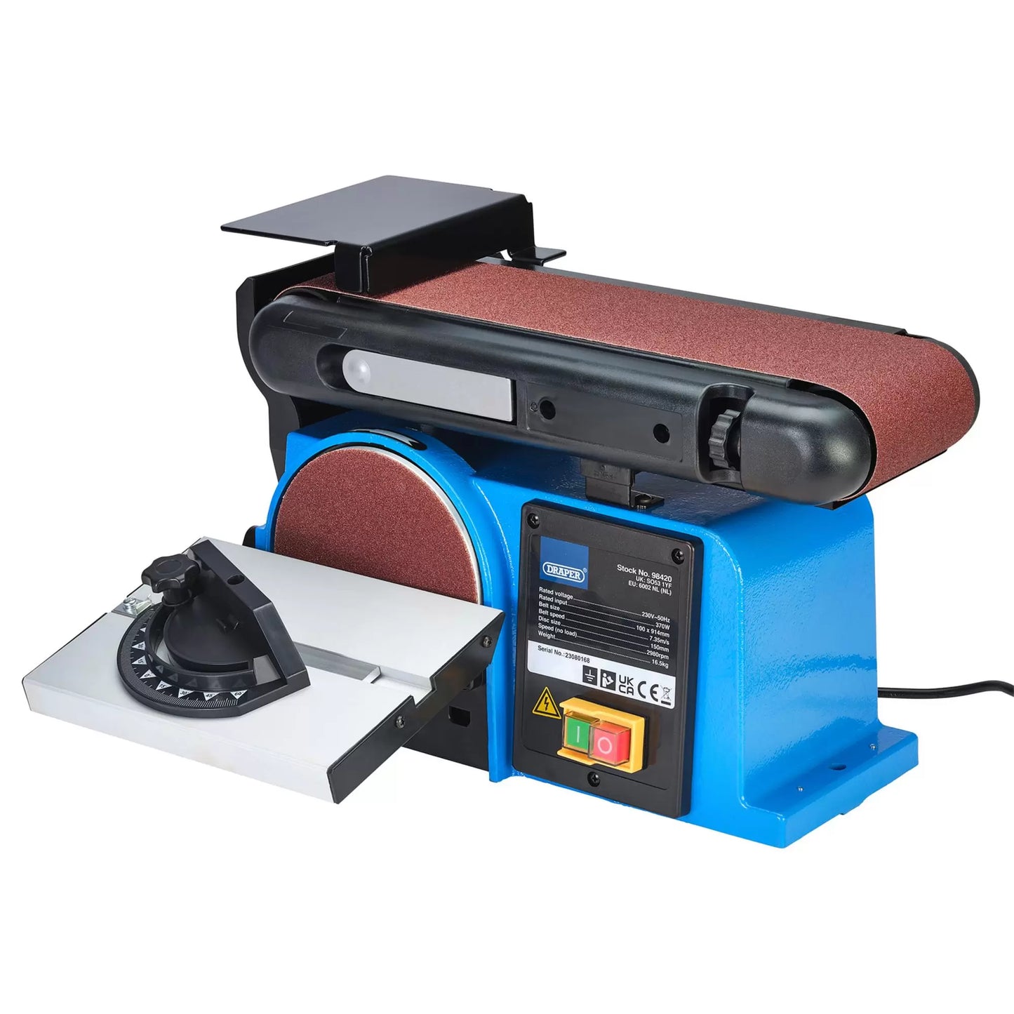 Draper Tools - 98420 - 230V Belt and Disc Sander, 370W