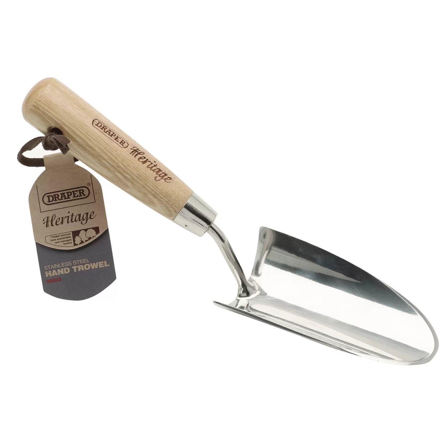 Draper Tools - 99023 - Draper Heritage Stainless Steel Hand Trowel with Ash Handle