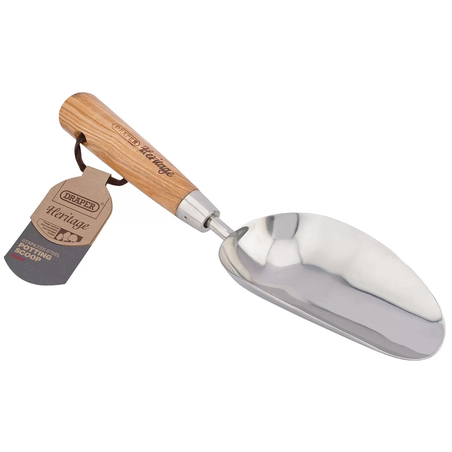 Draper Tools - 99024 - Draper Heritage Stainless Steel Hand Potting Scoop with Ash Handle