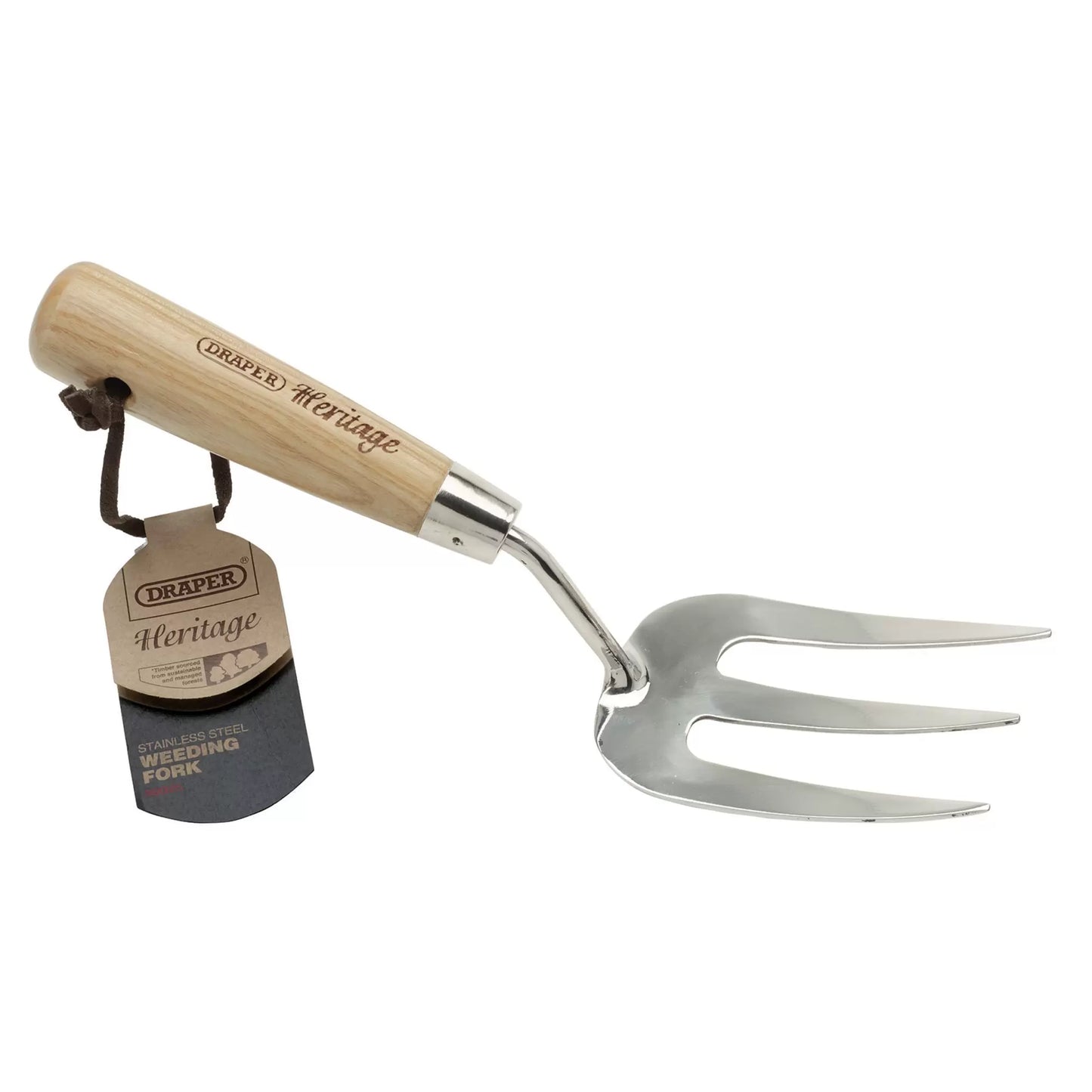 Draper Tools - 99025 - Draper Heritage Stainless Steel Hand Weeding Fork with Ash Handle