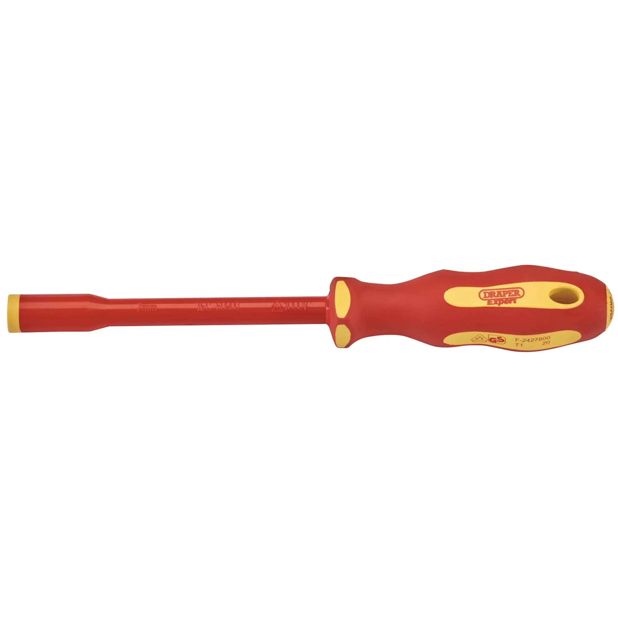 Draper Tools - 99486 - Ergo Plus VDE Fully Insulated Nut Driver, 7mm