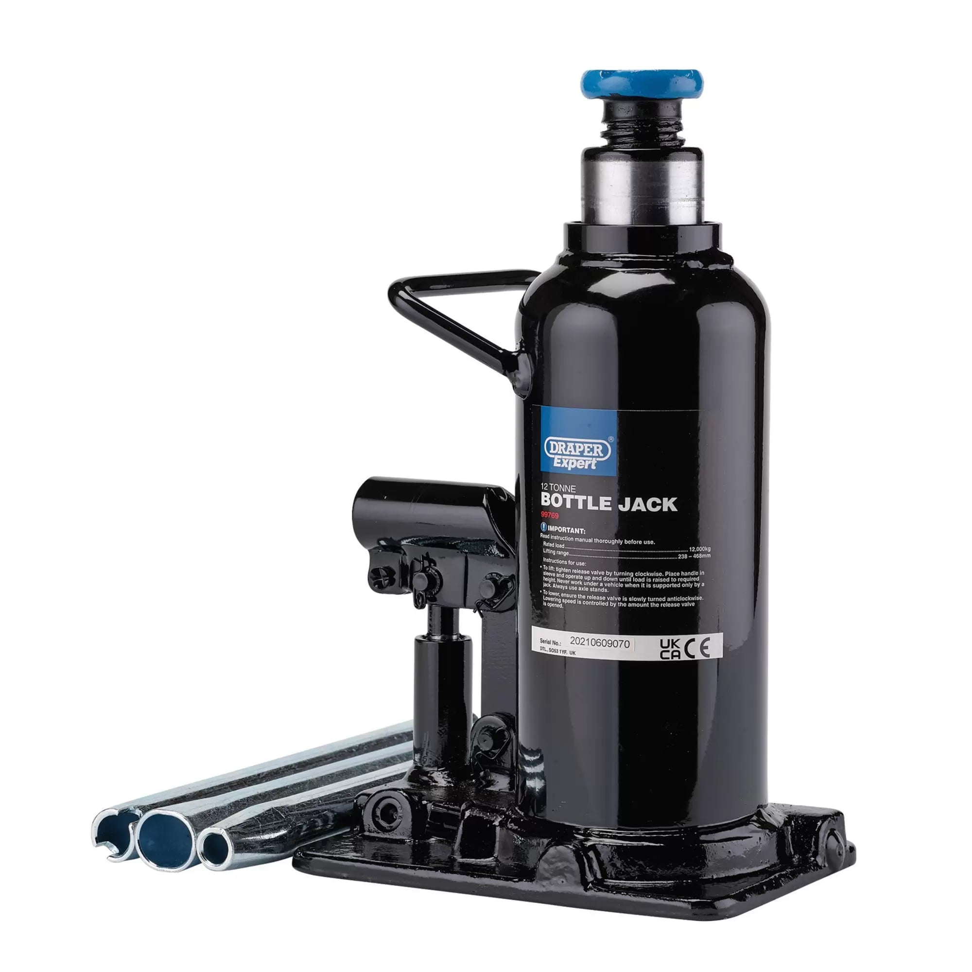 Draper Tools - 99769 - Draper Expert Hydraulic Bottle Jack, 12 Tonne