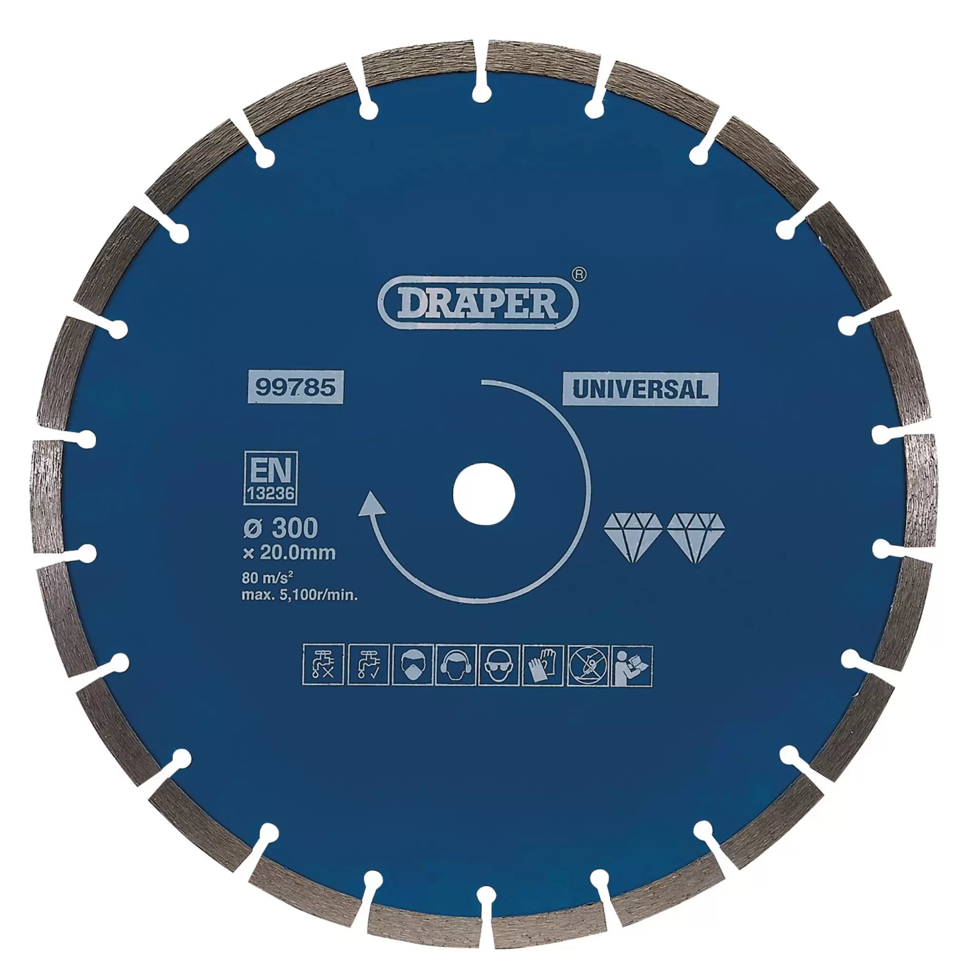 Draper Tools - 99785 - Segmented Diamond Blade, 300mm