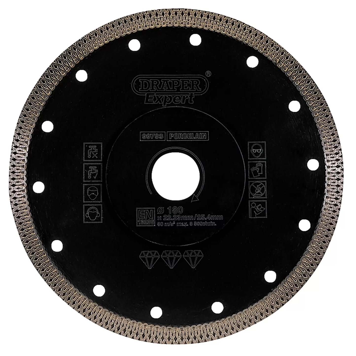 Draper Tools - 99793 - Draper Expert Turbo-X Porcelain Diamond Blade, 180mm