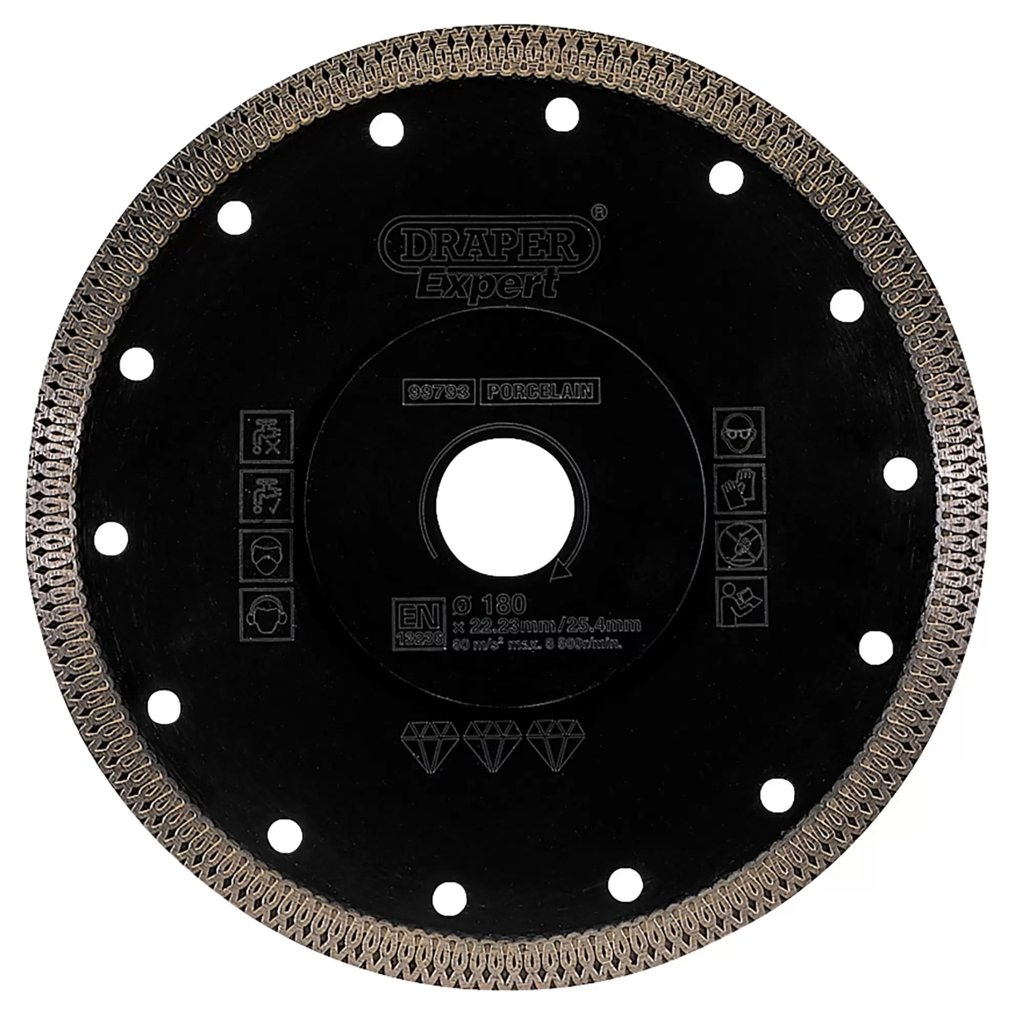 Draper Tools - 99793 - Draper Expert Turbo-X Porcelain Diamond Blade, 180mm