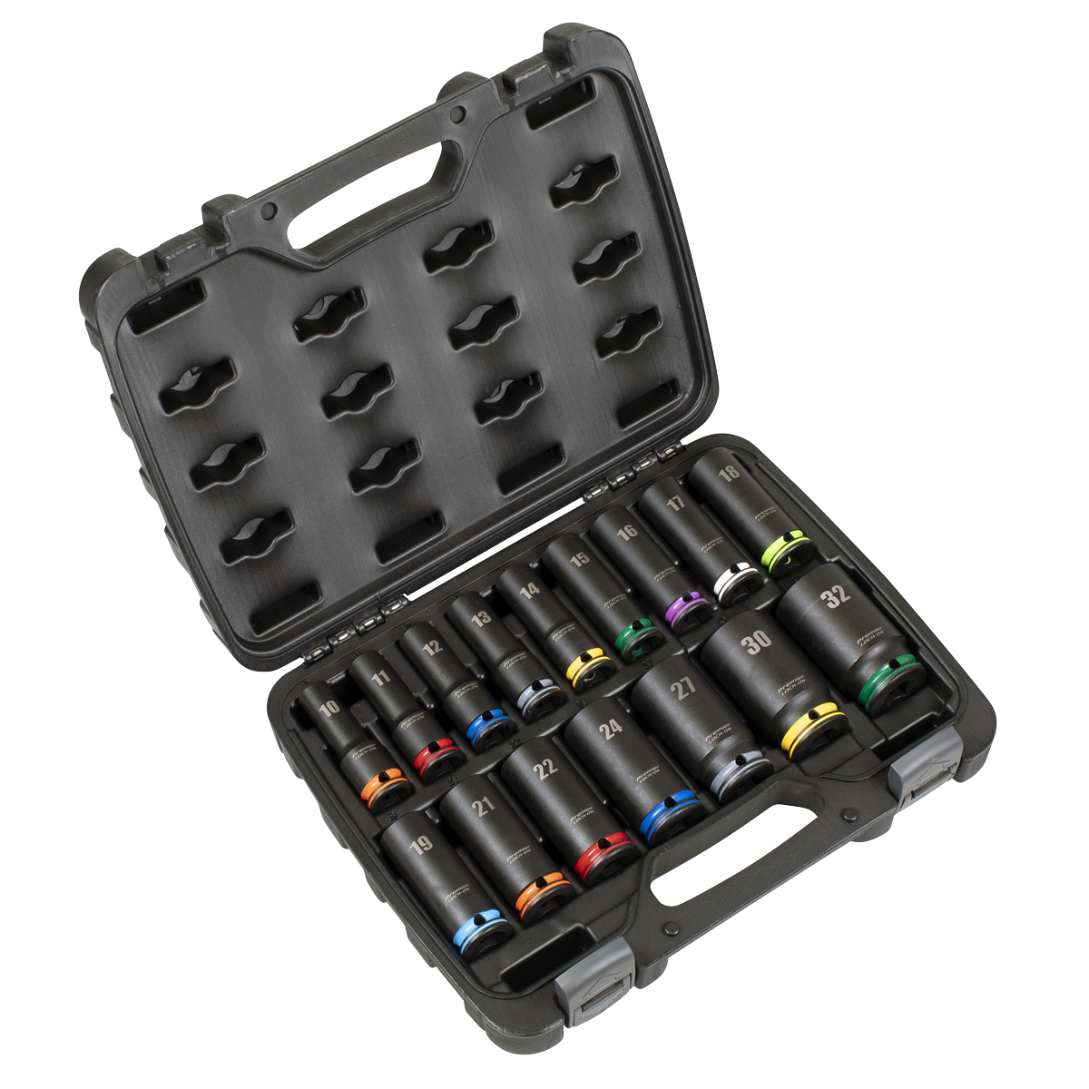 Lock-On Deep Impact Socket Set 1/2 Sq Drive 16pc [AK58170M]