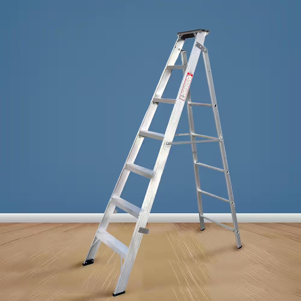 EMC Aluminum Ladder, A-Type, 8-Step, Anti-Slip Feet