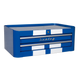 Premier Retro Style Mid-Box Tool Chest 2 Drawer Blue White