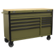 Superline PRO® Mobile Trolley with Wooden Worktop & Power Bar 10 Drawer 1320mm