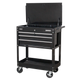 Heavy-Duty Mobile Tool & Parts Trolley Black
