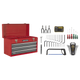 American PRO Tool Chest 3 Drawer Red/Grey + 93pc Kit