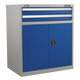Premier Industrial™ Industrial Cabinet with 2 Drawers & 1 Shelf