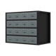 Modular Storage Mid Unit 16 Small Drawers 580mm [APMRM5]