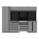 Superline PRO® Black Edition Storage System with Stainless Worktop 2.64m [APMSBESTACK02SS]