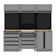 Superline PRO® Black Edition Storage System with Rubber Wood Worktop 2.04m