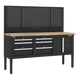 Superline PRO® Modular Workbench with 6 Drawers & Cupboard Wooden Worktop 1830mm