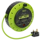 10m Cassette Type Cable Reel with Thermal Trip 2 x 230V & 2 x USB - Hi-Vis Green