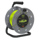 25m Cable Reel with Thermal Trip 4 x 230V - Hi-Vis Green