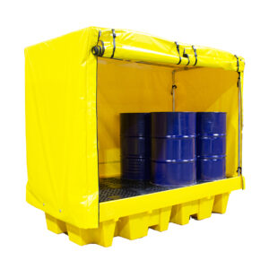Double IBC Spill Pallet with Steel Cover