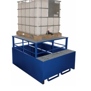 Single IBC Spill Pallet with Steel Cover