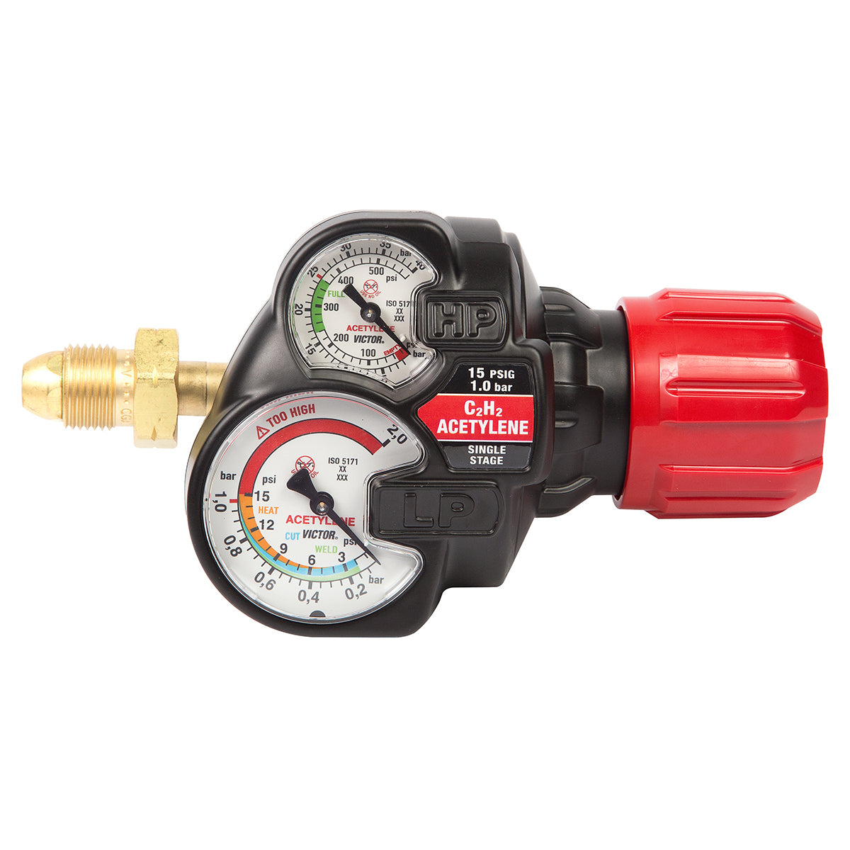 Victor 0781-3602 Heavy Duty/High Capacity Acetylene Single Stage Industrial Regulator