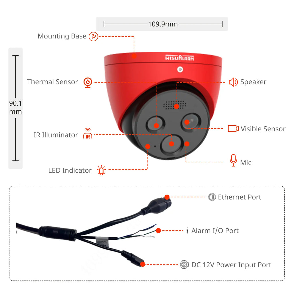 Flame Detection Eyeball Network Camera