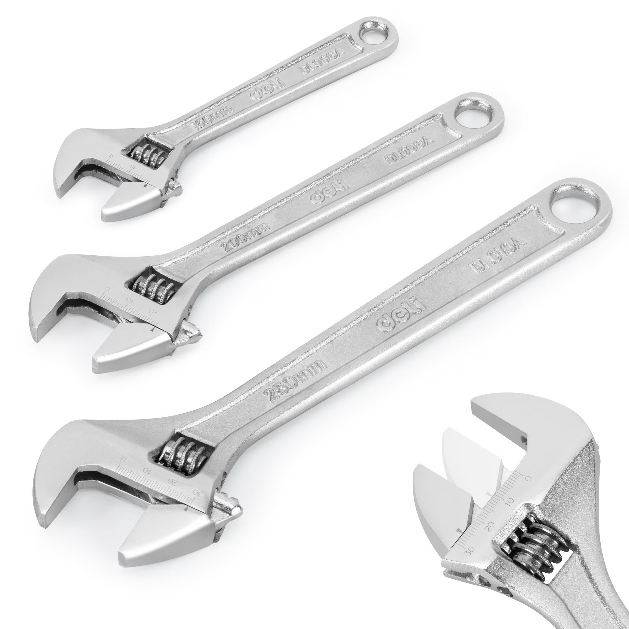 Deli Adjustable Wrench, 8" Versatile Size for Home & Workshop Tasks