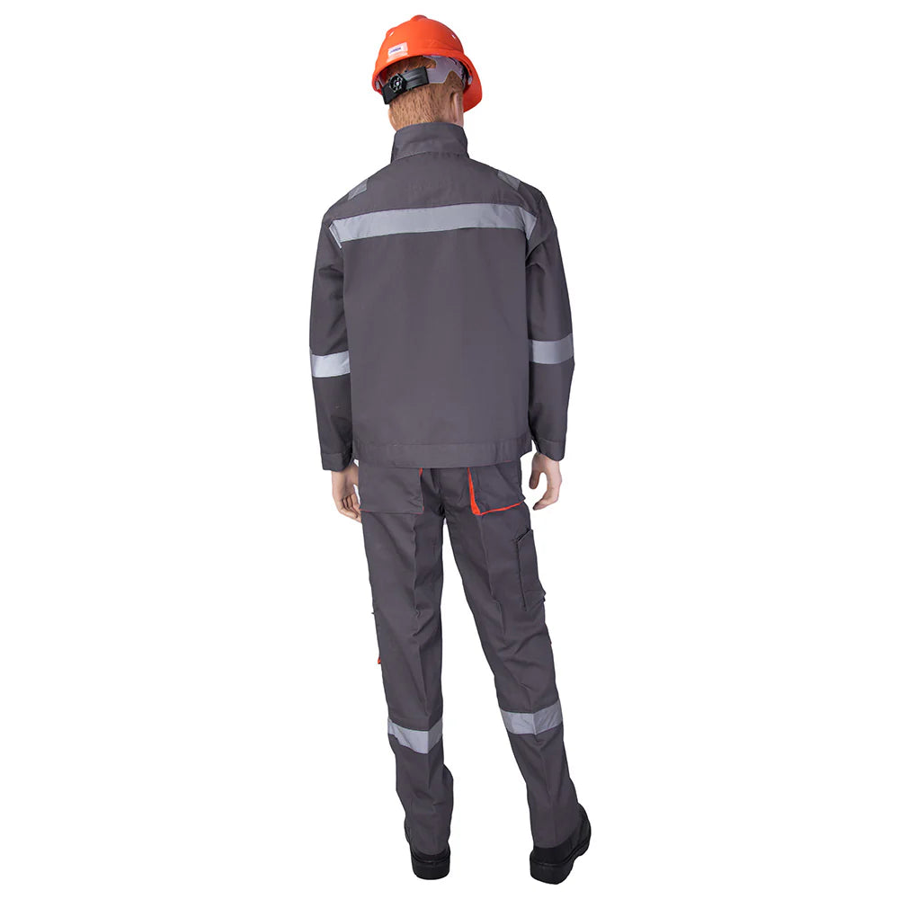 Empiral European PS 100% Cotton Pant Shirt, 235gsm, Size M, Grey/Orange