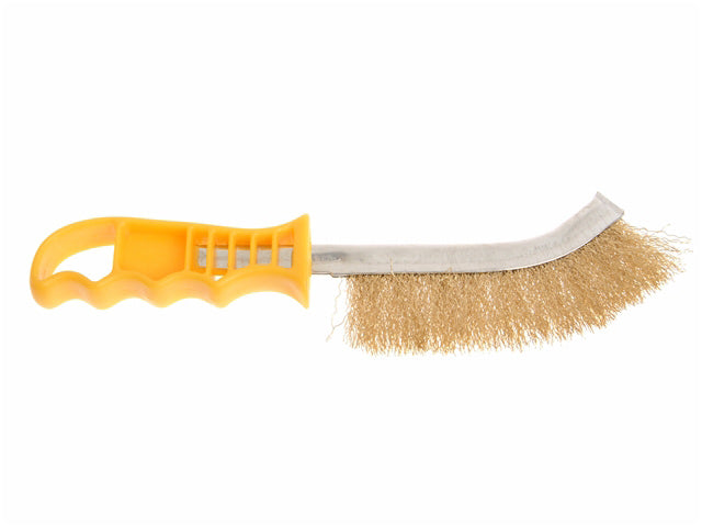 Faithfull Brass Scratch Brush Yellow Handle