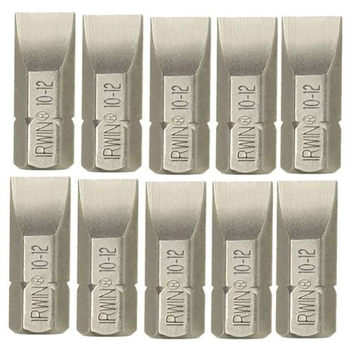 IRWIN 1050436 Slotted Screw Bit Silver, 10-Piece