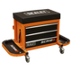Mechanic's Utility Seat & Toolbox - Orange