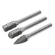 Tungsten Carbide Rotary Burr Set 3pc