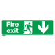 Worksafe® Fire Exit (Down) Safety Sign - Self-Adhesive Vinyl Pack of 10 [SS22V10]