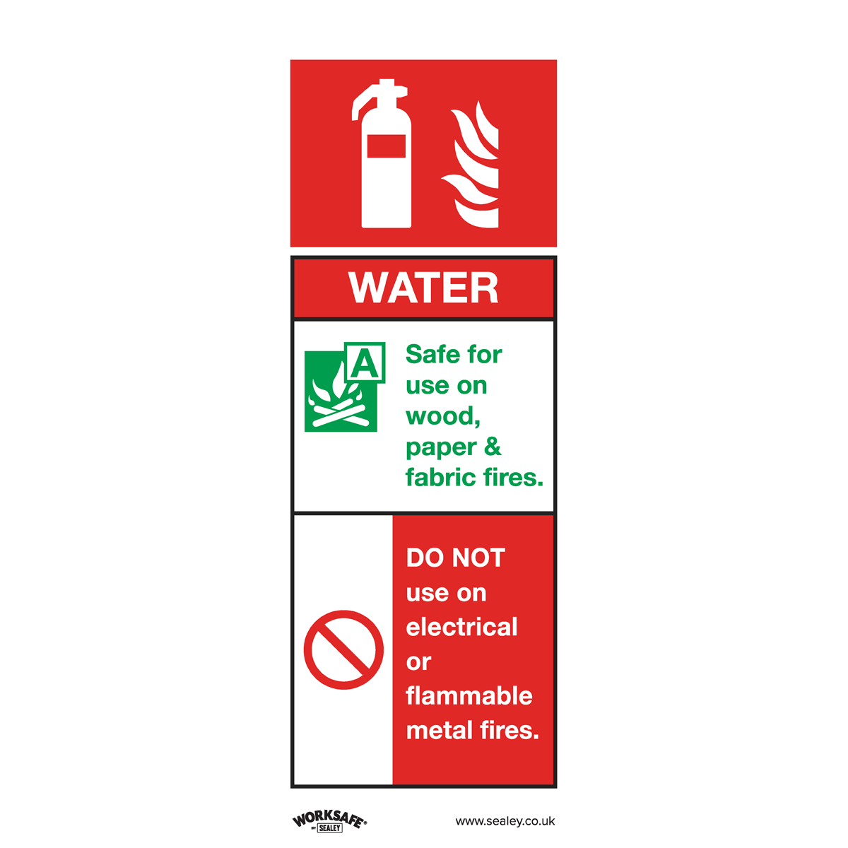Water Fire Extinguisher Sign Pack of 10
