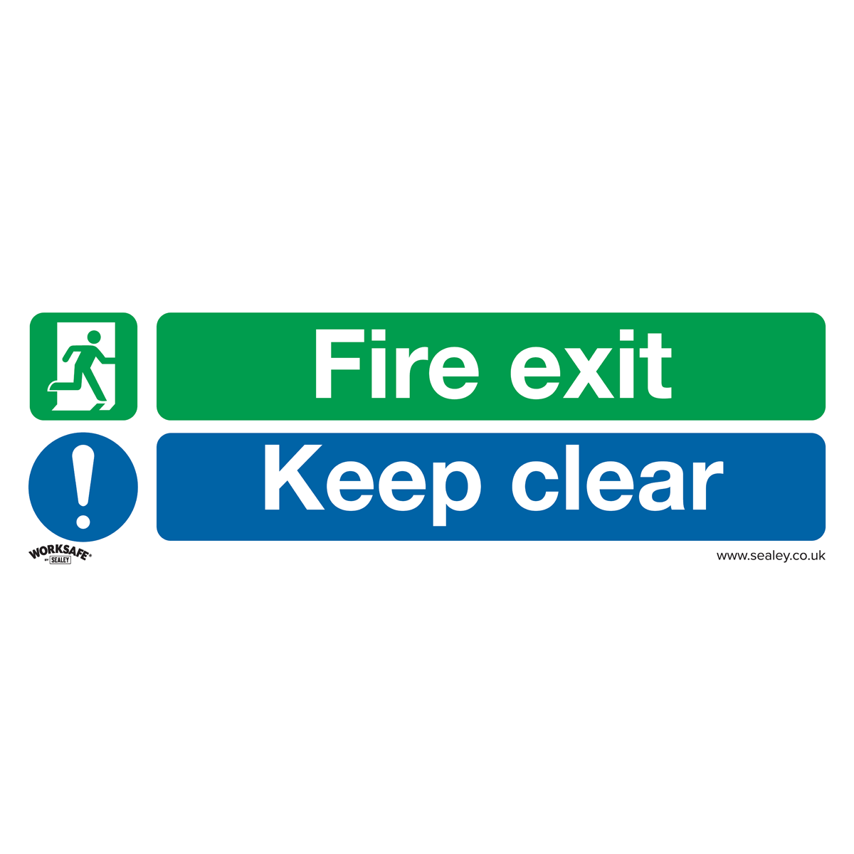 Worksafe® Fire Exit Keep Clear (Large) Safety Sign - Self-Adhesive Vinyl [SS32V1]