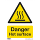 Worksafe® Danger Hot Surface Safety Sign, Rigid Plastic - Pack of 10