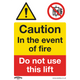 Worksafe® Caution Do Not Use Lift Safety Sign, Self-Adhesive Vinyl - Pack of 10