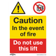 Worksafe Do Not Use Lift Vinyl Sign
