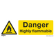 Worksafe Highly Flammable Vinyl Sign