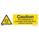 Worksafe Caution Machinery Vinyl Sign