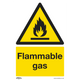 Worksafe® Flammable Gas Safety Sign - Self-Adhesive Vinyl