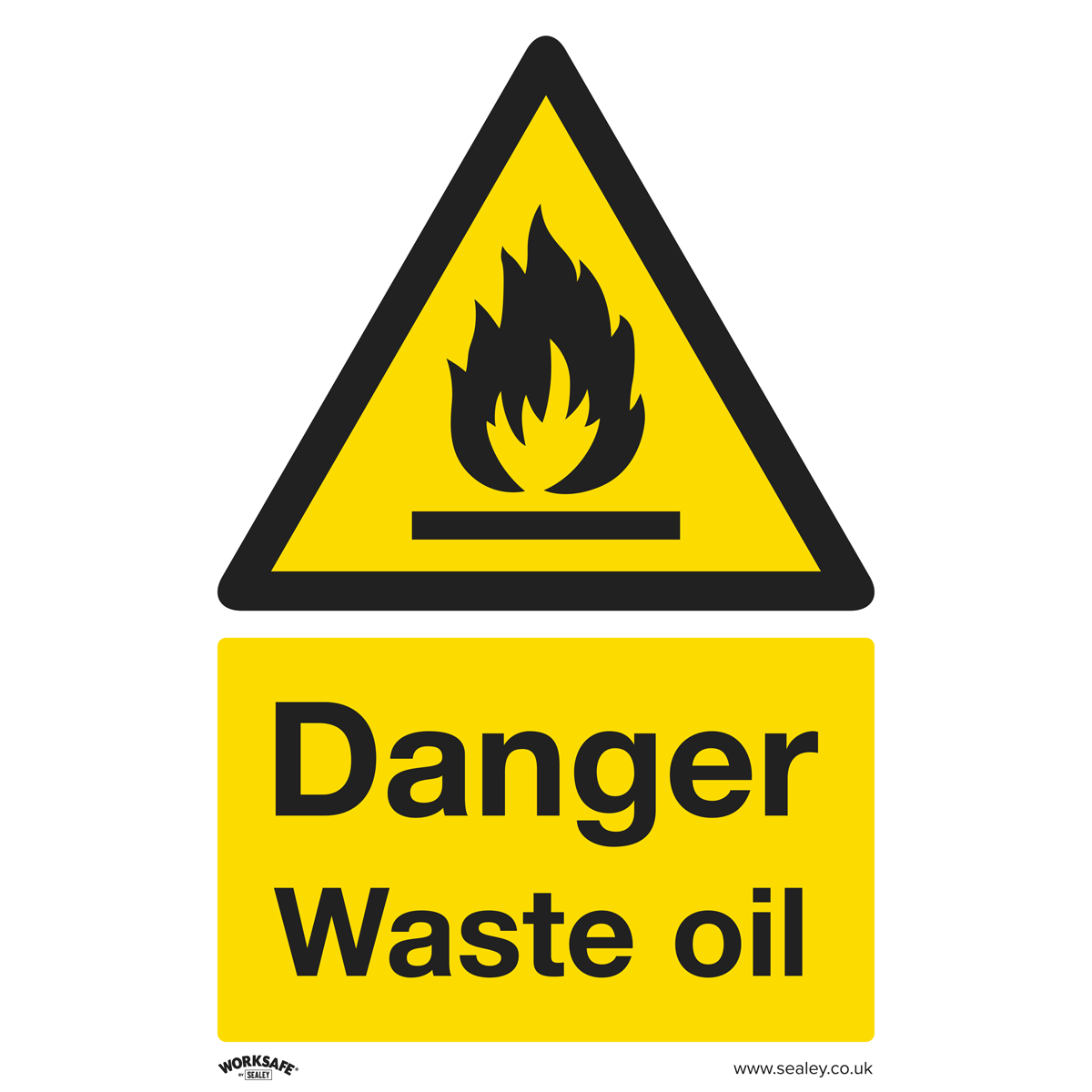 Worksafe® Danger Waste Oil Safety Sign - Rigid Plastic