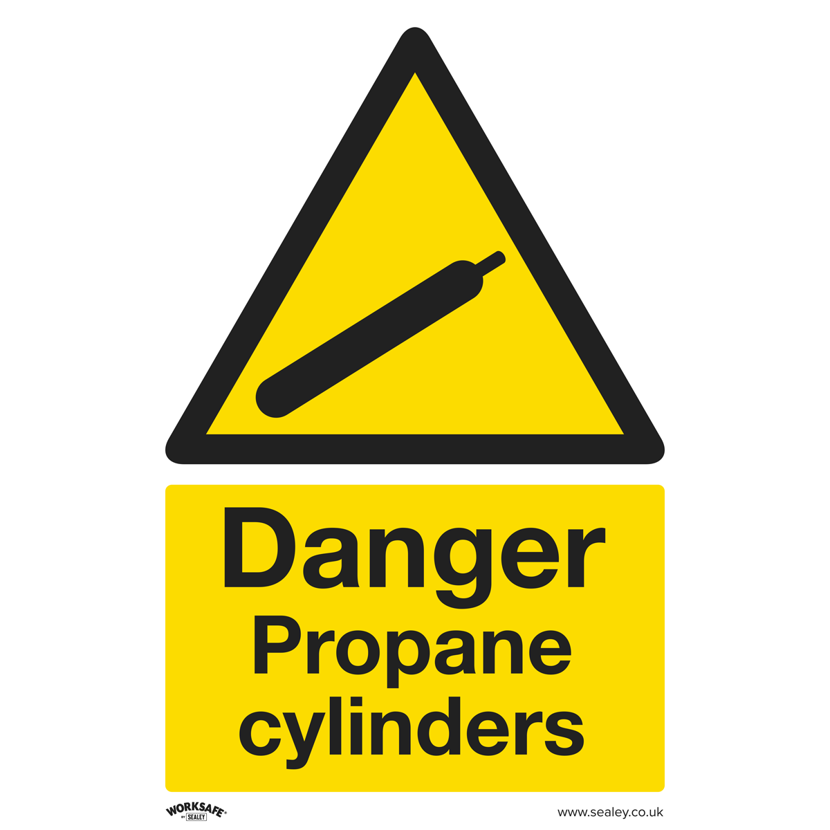 Worksafe® Danger Propane Cylinders Safety Sign - Self-Adhesive Vinyl