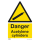 Worksafe® Danger Acetylene Cylinders Safety Sign - Self-Adhesive Vinyl