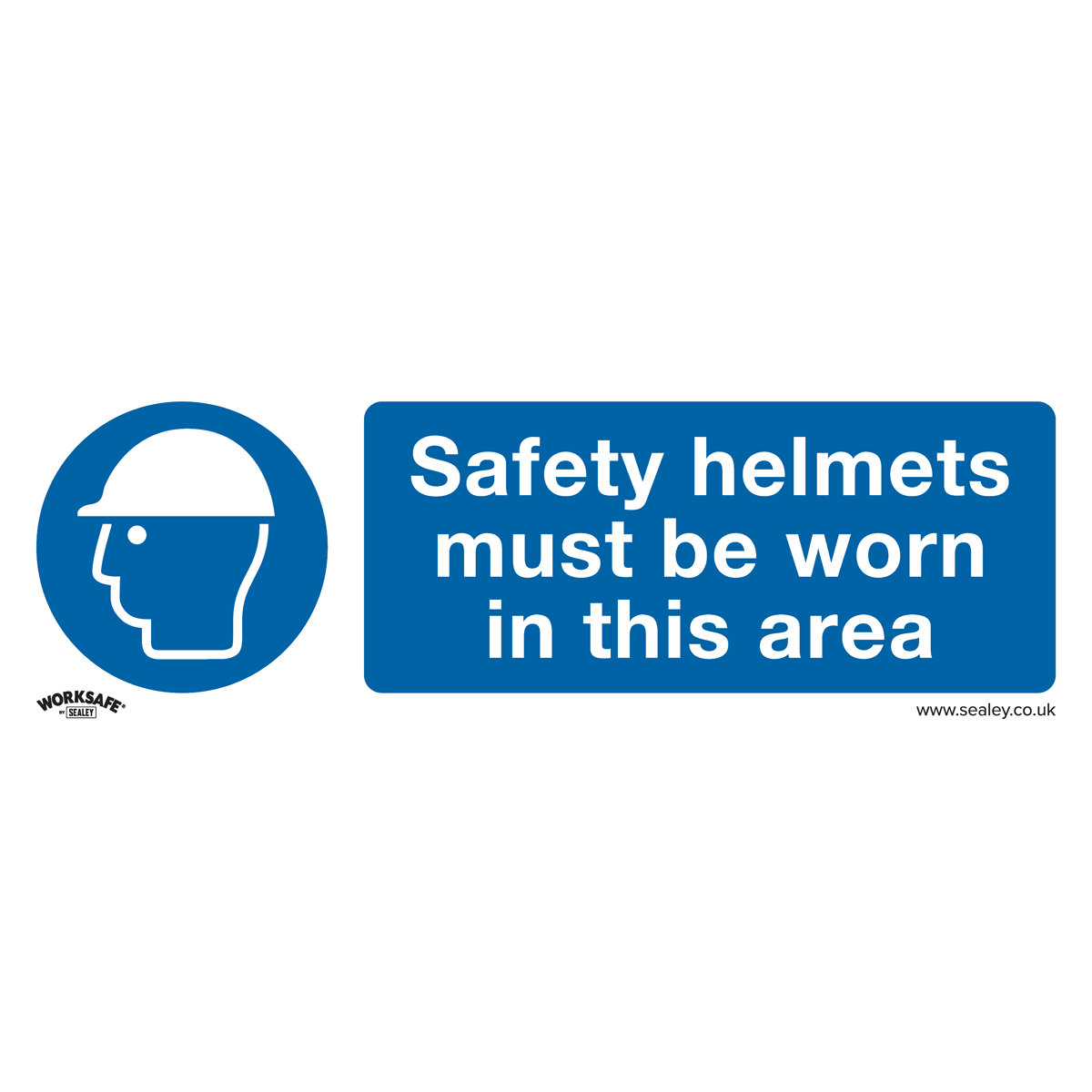 Worksafe Safety Helmets Must Be Worn In This Area Safety Sign, Self-Adhesive Vinyl - Pack of 10